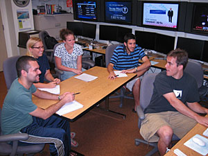 Students working in the Interactive Media Lab